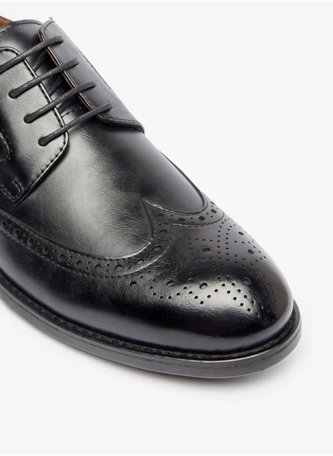 DUCHINI Men Solid Lace Up Derby Shoes