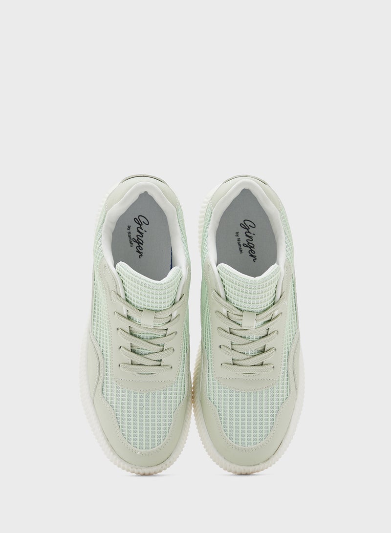 Ginger Mesh Detail Casual Sneakers  - Image 4