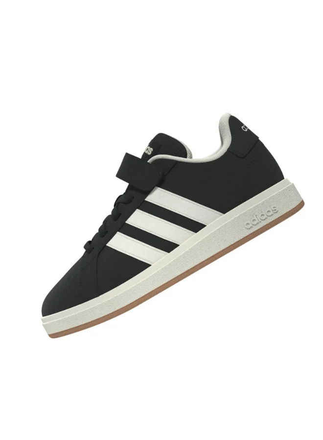 adidas أحذية رياضية سوداء للأطفال جراند كورت  إل سي يو