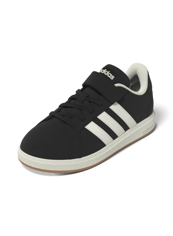 adidas أحذية رياضية سوداء للأطفال جراند كورت  إل سي يو