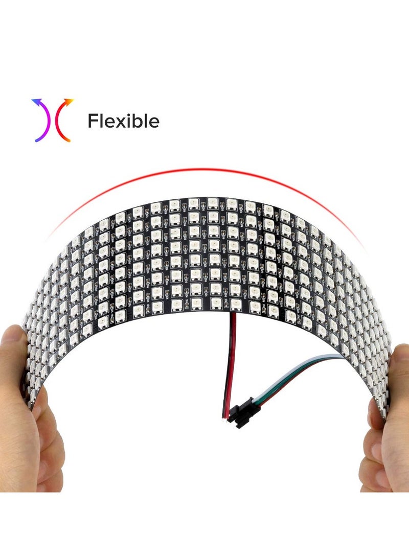 KASTWAVE مجموعة من 2 سلك سبيكة WS2812B ECO RGB 5050SMD فردي قابل للعنونة DC5V 8X32 256 بكسل LED Matrix مرن FPCB كامل الألوان يعمل مع وحدات التحكم K-1000C وSP107E لعرض الصور والفيديو والنص  - Image 4