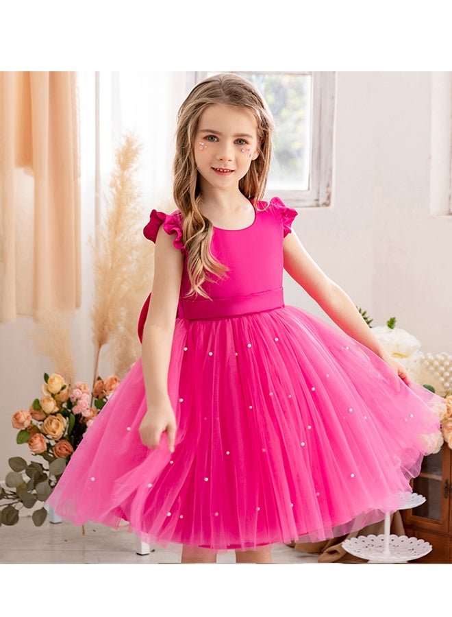 Girls Princess Puffy Dress Wedding Flower Girl Dress Children's Piano Performance costume Dress Host Costume Dress  - Image 2