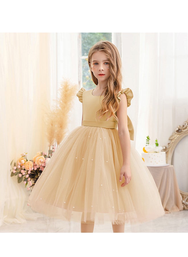Girls Princess Puffy Dress Wedding Flower Girl Dress Children's Piano Performance costume Dress Host Costume Dress  - Image 1
