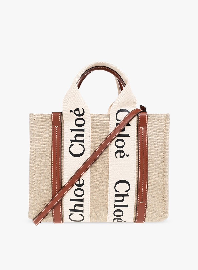 Chloe Chloé Woody Tote Bag In Cotton Canvas - Image 4
