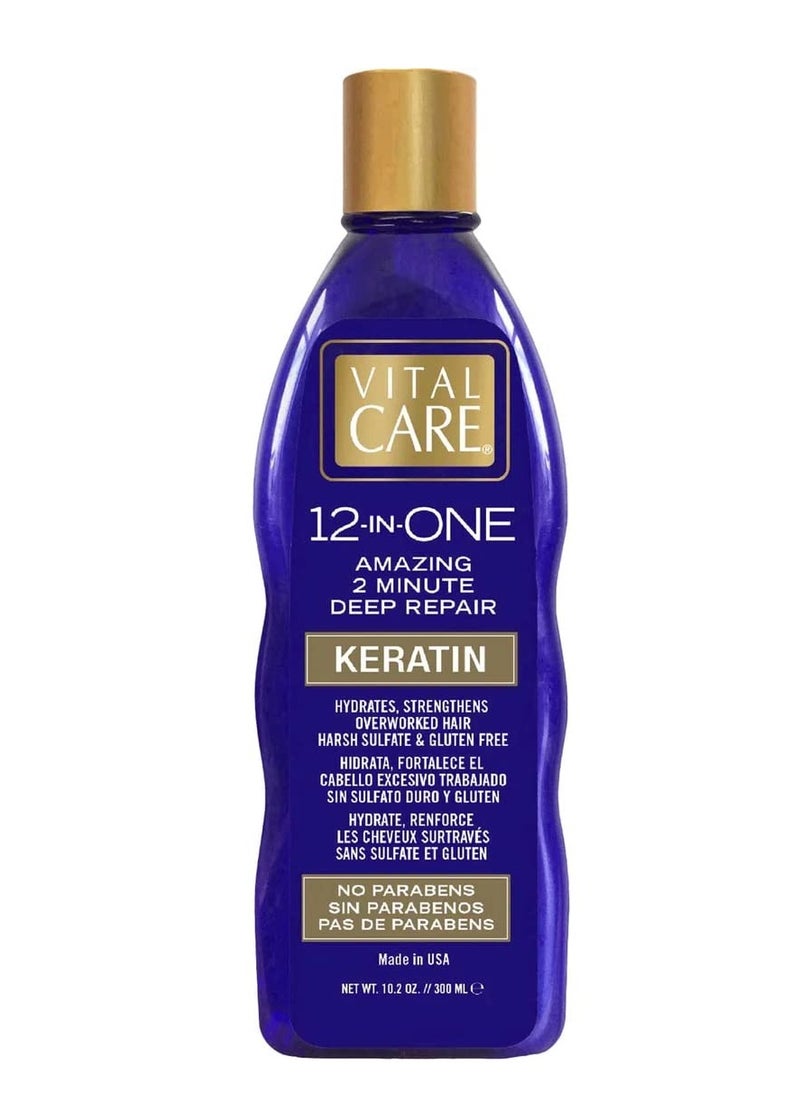 Vital care Vital Care 12-In-One Amazing 2-Minute Deep Repair - Keratin Hydrates, Strengthens Overworked Hair Harsh Sulfate & Gluten Free, 10.2 fl oz 