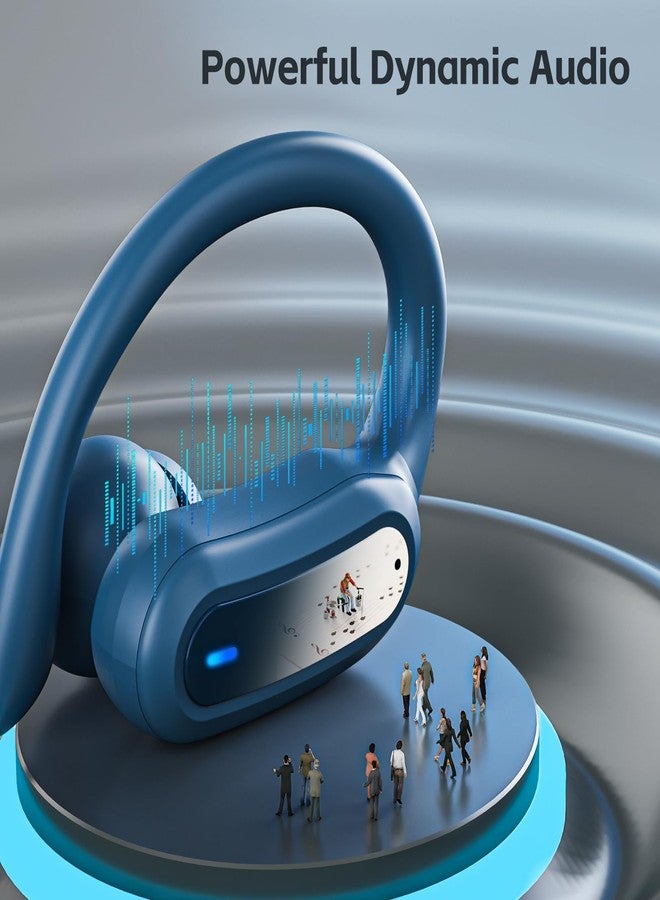 سماعات أذن لاسلكية، سماعات بلوتوث 5.4، سماعات أذن ستيريو لاسلكية حقيقية مع ميكروفون مانع للضوضاء، شحن سريع، مقاومة للماء بمعيار IPX7، سماعات أذن مريحة للارتداء أثناء الرياضة/التمارين/السفر (أزرق) - Image 2