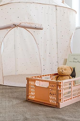 3 Sprouts Plastic Storage Crate, Toy Storage, Foldable Storage Box, Plastic Storage Box - Large - Clay - Image 5