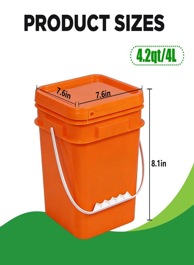 ASEVAT 2 Pack 1Gallon (4L) Square Orange Food Storage Containers with Lids & Scoops, BPA Free Plastic Flour Sugar Storage Containers for Kitchen Pantry Cereal Rice Pasta Snack - Image 2