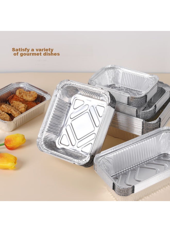 Faxilon Faxi Long Air Fryer Oven-specific Aluminum Foil Trays, 1100ml*50 Pieces, Rectangular, Disposable, Thickened - Image 5