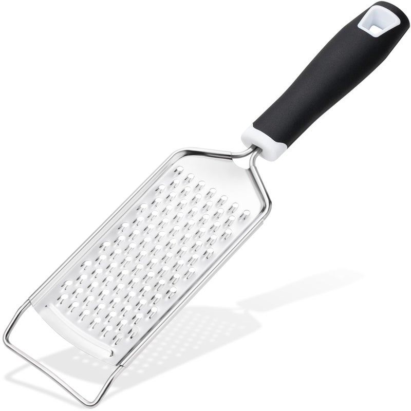 Rainspire Rainspire Professional Cheese Graters for Kitchen Stainless Steel Handheld Metal Lemon Zester Grater With Handle For Cheese Chocolate Spices Kitchen Gadgets And Tools Soft Grip Handle Black 