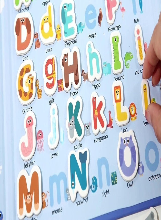 Funspark 78 Pcs Magnetic Alphabet Letters - Uppercase & Lowercase Fridge Magnets for Kids, Toddlers Educational Toys Alphabet Toys for 2 3 4 5 Years Old Kids Word Spelling for Home School - Image 4