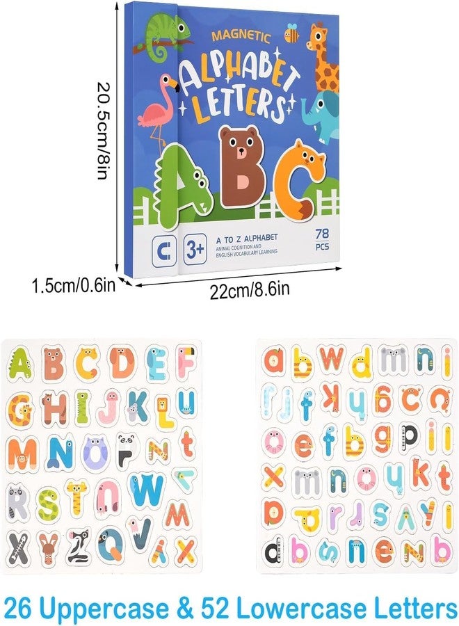 Funspark 78 Pcs Magnetic Alphabet Letters - Uppercase & Lowercase Fridge Magnets for Kids, Toddlers Educational Toys Alphabet Toys for 2 3 4 5 Years Old Kids Word Spelling for Home School - Image 3