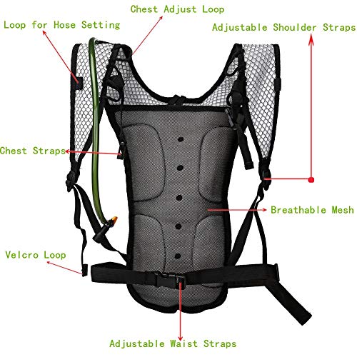 Baen Sendi Hydration Pack with 2L Backpack Water Bladder - Great for Outdoor Sports of Running Hiking Camping Cycling Skiing - Image 3