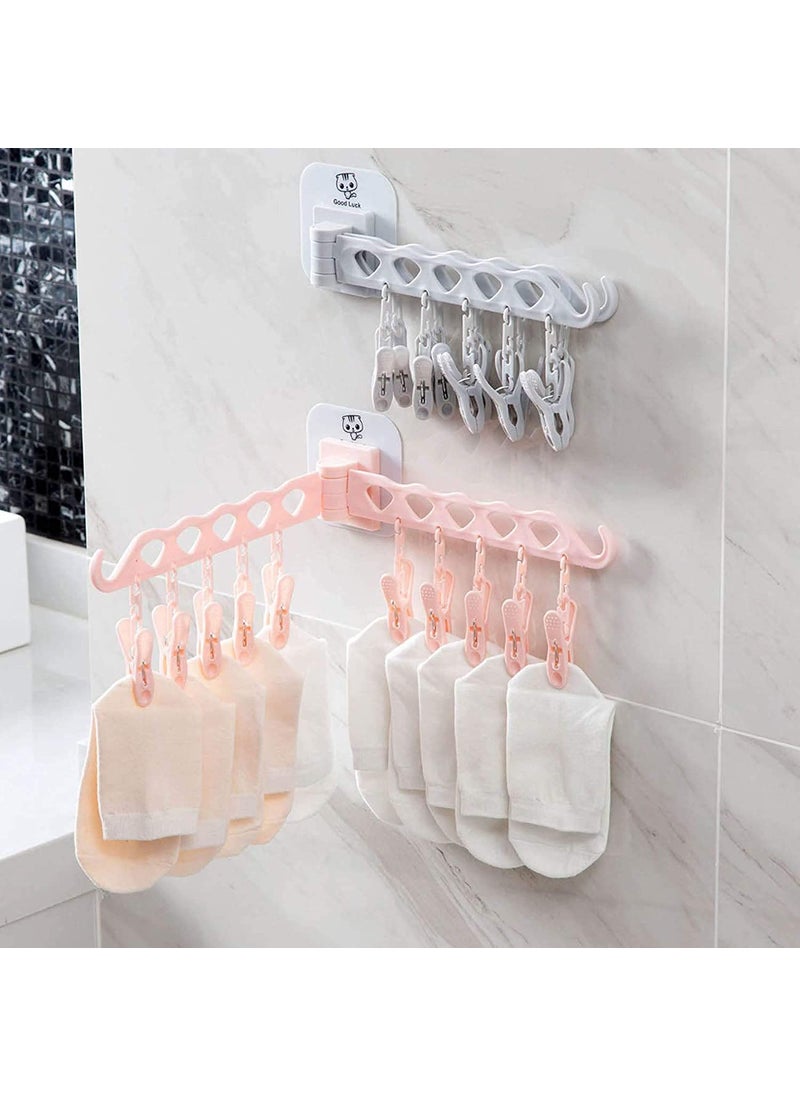 Pamidhar Pamidhar10 in 1 Multipurpose Clothes Hanger Laundry Hanger with 10 Clips Foldable Wall Mounted Drying Racks Multicolor  - Image 1