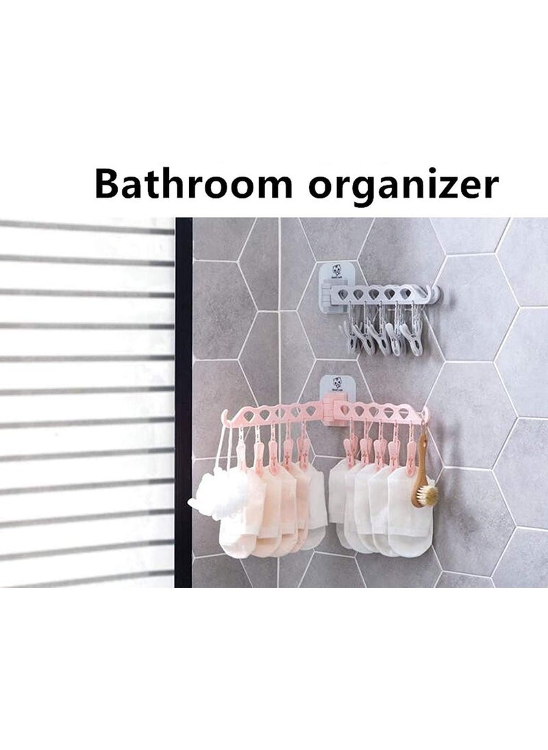 Pamidhar Pamidhar10 in 1 Multipurpose Clothes Hanger Laundry Hanger with 10 Clips Foldable Wall Mounted Drying Racks Multicolor  - Image 5