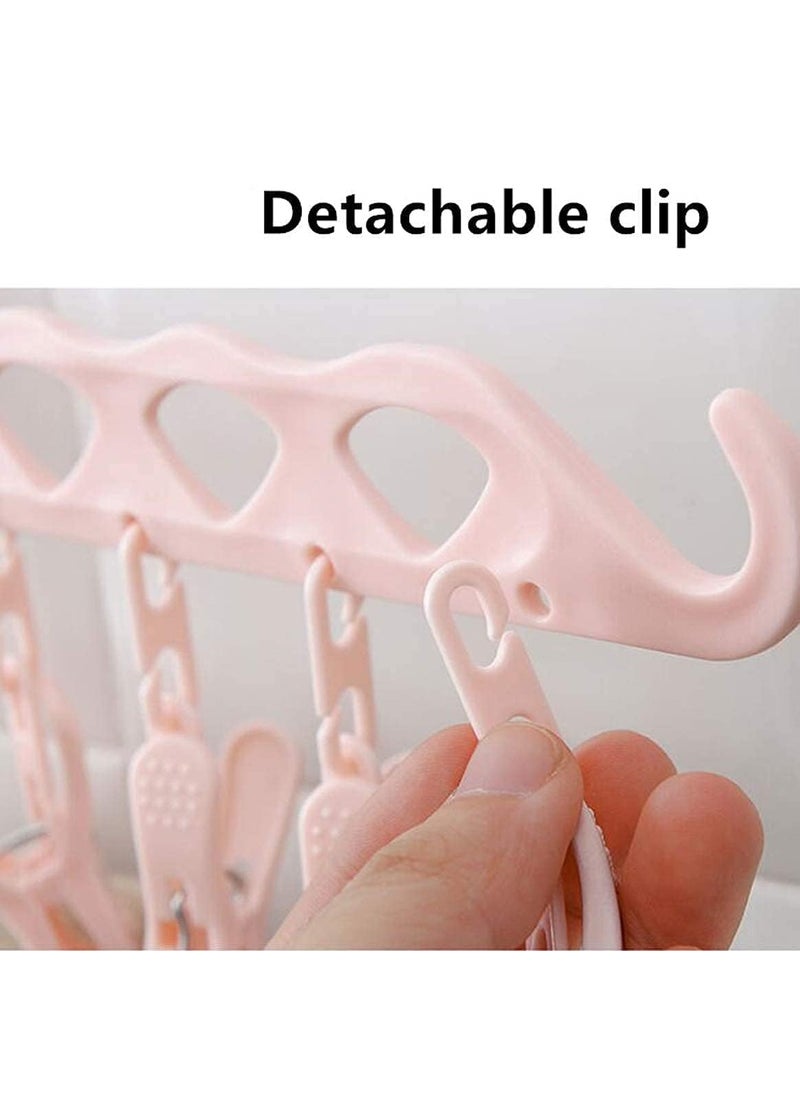 Pamidhar Pamidhar10 in 1 Multipurpose Clothes Hanger Laundry Hanger with 10 Clips Foldable Wall Mounted Drying Racks Multicolor  - Image 4