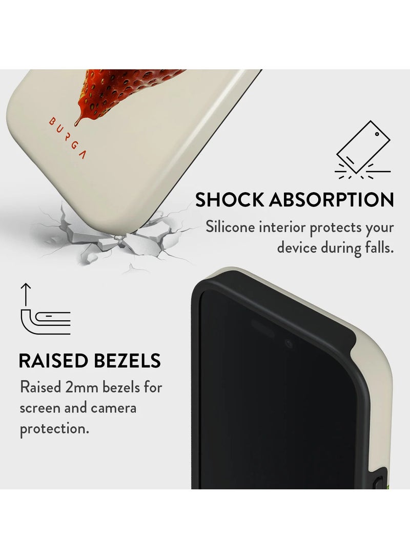 BURGA iPhone 16 pro Case, 2 Piece Hard Shell + TPU Silicone Interior, Shock Absorption, All Port Accessible, Raised Bezel For Screen & Camera Protection, Never Fading HQ Print,Strawberry Juicy - Image 4