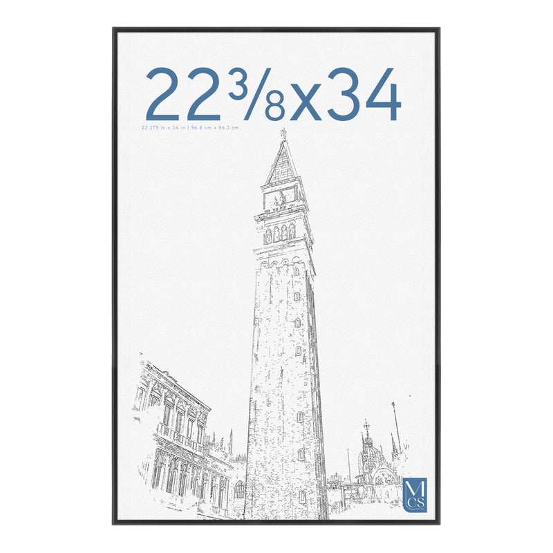 MCS Original Poster Frame 22375x34 Black Lightweight Vertical  Horizontal Wall Hanging Large Picture Frame for Posters Art Prints  Gallery Wall 1Pack