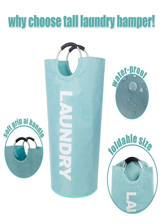 Twira 125L Pro XX-Large Laundry Baskets, Laundry Hamper Stands Up Well, Laundry Bag with Padded Handles, Waterproof Laundry Basket Collapsible, Clothes Hamper for College, Bathroom (Light Blue) - Image 4