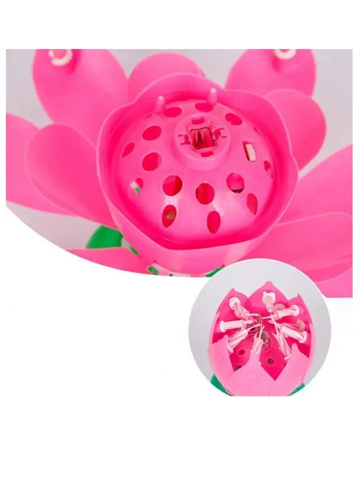 RR BRAND Sparkling Lotus Flower Birthday Candle With Music No Bettries Requird  - Image 4