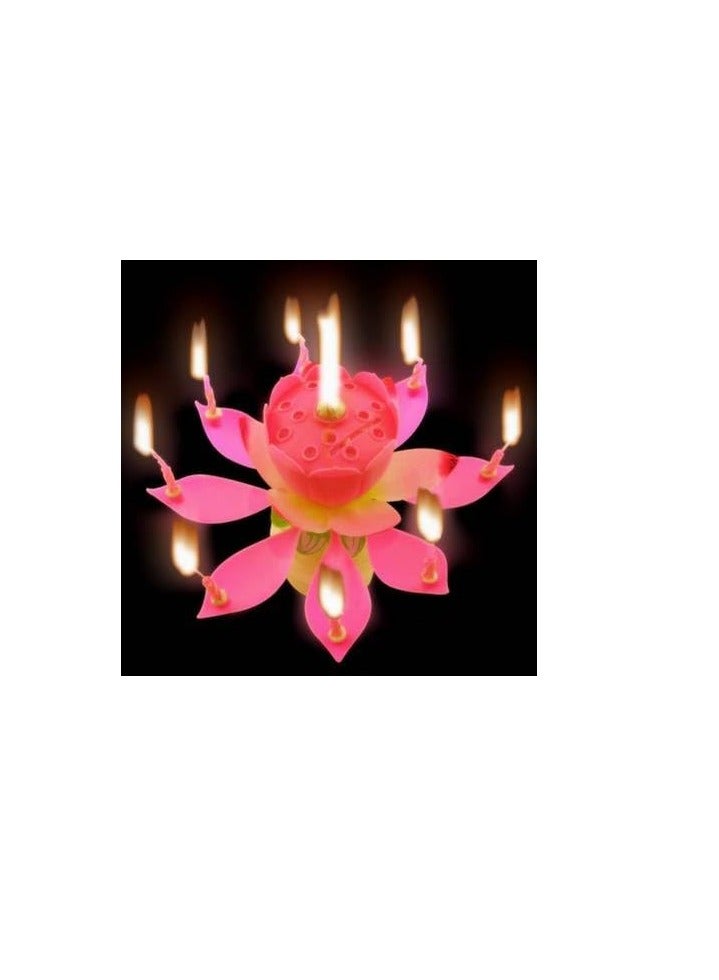 RR BRAND Sparkling Lotus Flower Birthday Candle With Music No Bettries Requird  - Image 2