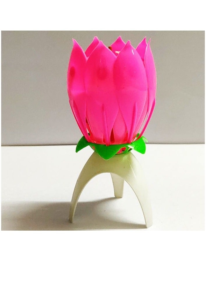 RR BRAND Sparkling Lotus Flower Birthday Candle With Music No Bettries Requird  - Image 3