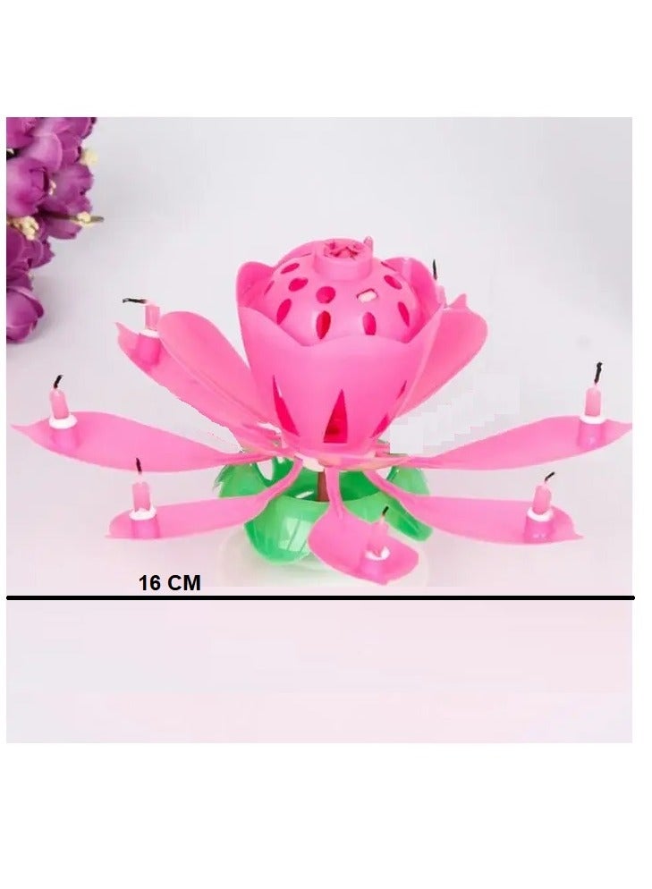 RR BRAND Sparkling Lotus Flower Birthday Candle With Music No Bettries Requird  - Image 5