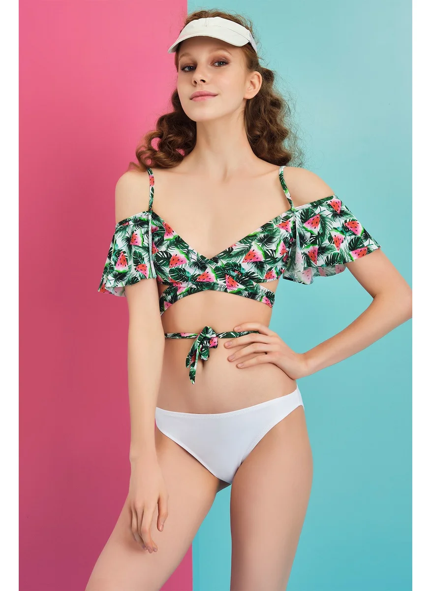 dagi Green Front Tie Bikini Top