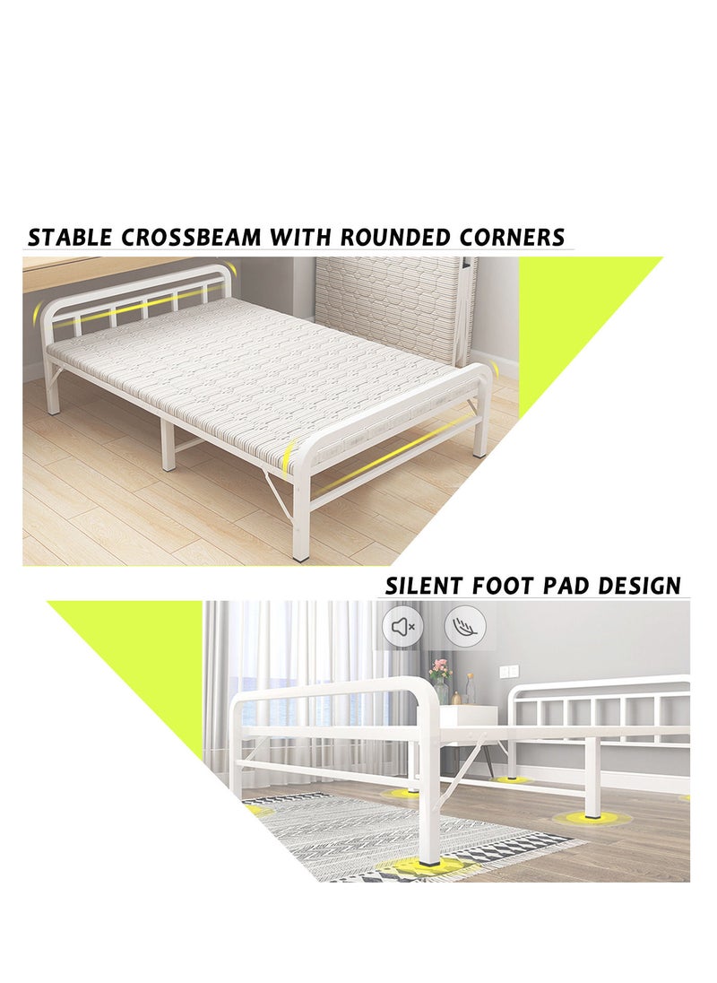 ZUIHAO Folding Bed  188 * 90 * 45cm with Mattress Portable Foldable Bed for Spare Bedroom Office Outdoor No Assembly Required Bed White  - Image 3
