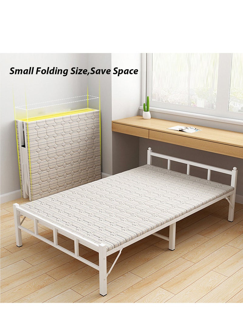 ZUIHAO Folding Bed  188 * 90 * 45cm with Mattress Portable Foldable Bed for Spare Bedroom Office Outdoor No Assembly Required Bed White  - Image 4