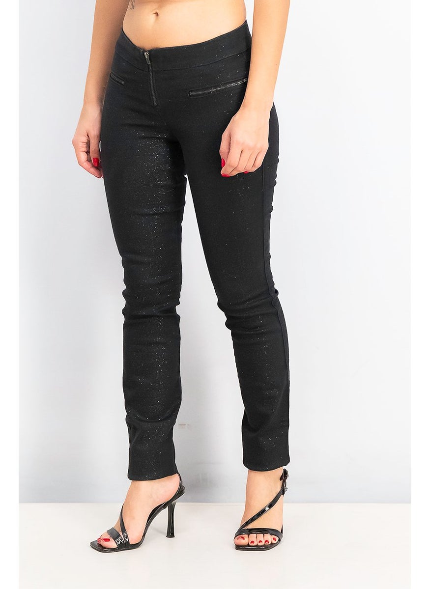 GUESS Women Regular Fit Stretchable Denim Jeans, Black  - Image 3