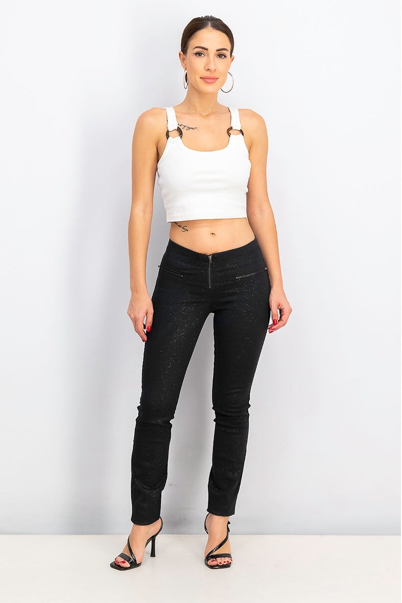 GUESS Women Regular Fit Stretchable Denim Jeans, Black - Image 2