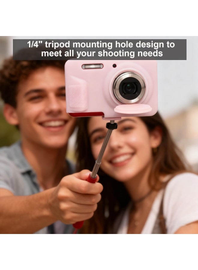 QIRG Case for Kodak PIXPRO FZ55 Digital Camera Accessories, Soft Silicone Protective Case, Slim Fit Sleeve with Removable Lens Cover and Screen Protector, Lightweight, Anti-Scratch (Jelly Pink) - Image 3