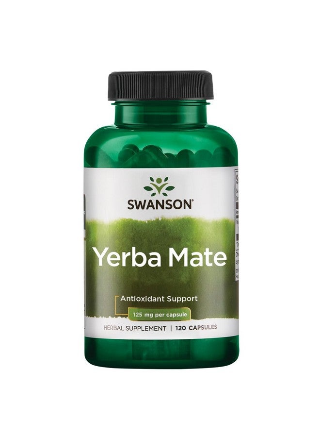 Swanson Yerba Mate (4:1) Energy Vitality Support 125 Milligrams 120 Capsules - Image 1