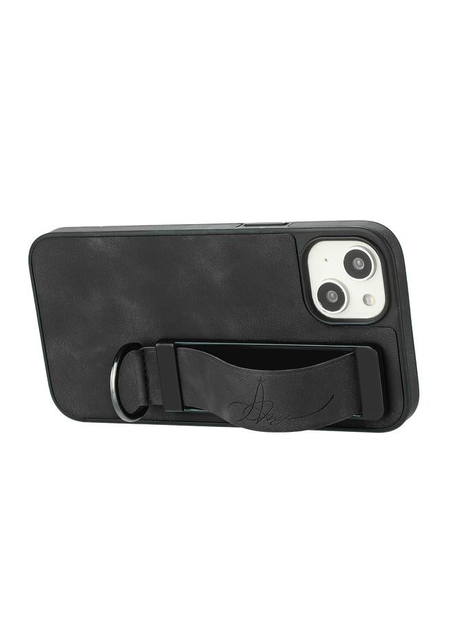 اس-توب جراب لهاتف iPhone 14 Plus مزود بحامل معصم وغطاء خلفي من الجلد - Image 3