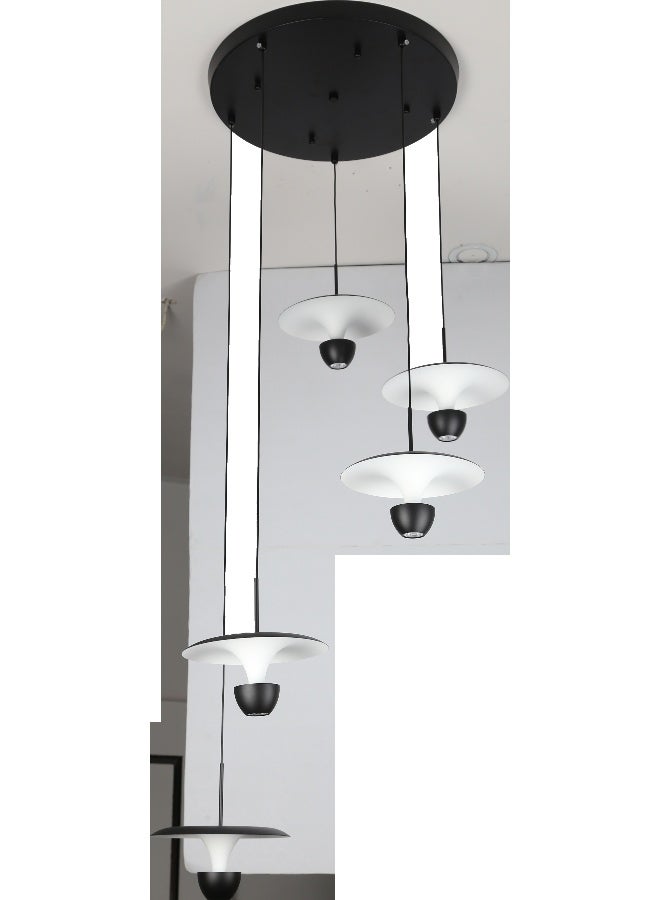 Hummer Modern black chandelier with cream lighting, 36 watts  - Image 2