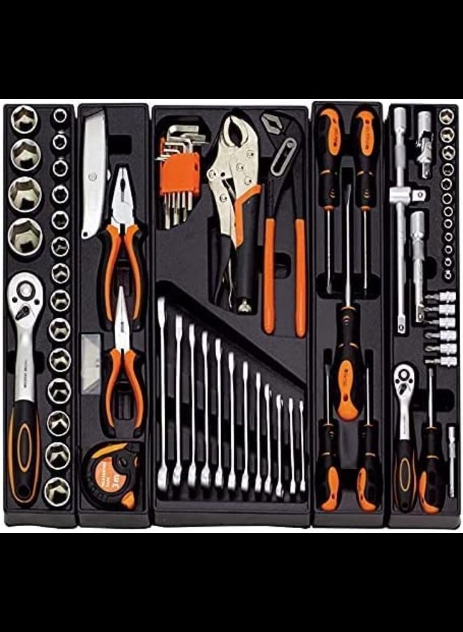 ABBASALI 85pcs Portable metal multi-function household car foldable hardware metal box tools set With 12 Pair Knitted Gloves - Image 2
