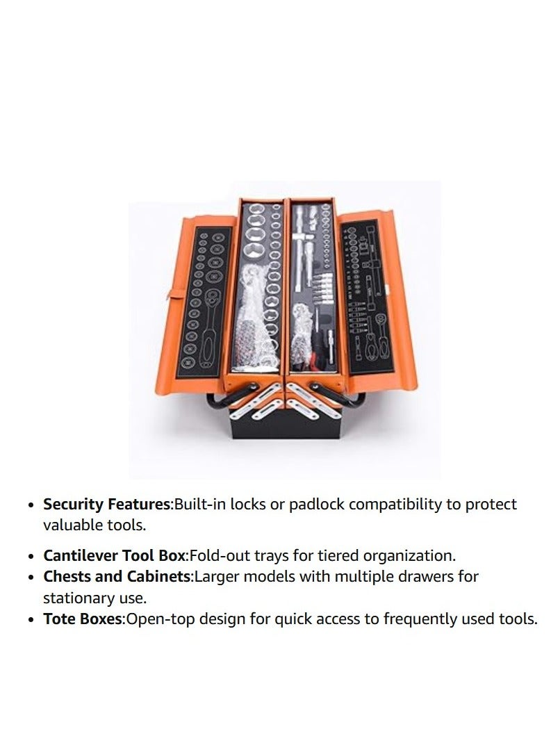 ABBASALI 85pcs Portable metal multi-function household car foldable hardware metal box tools set With 12 Pair Knitted Gloves - Image 4