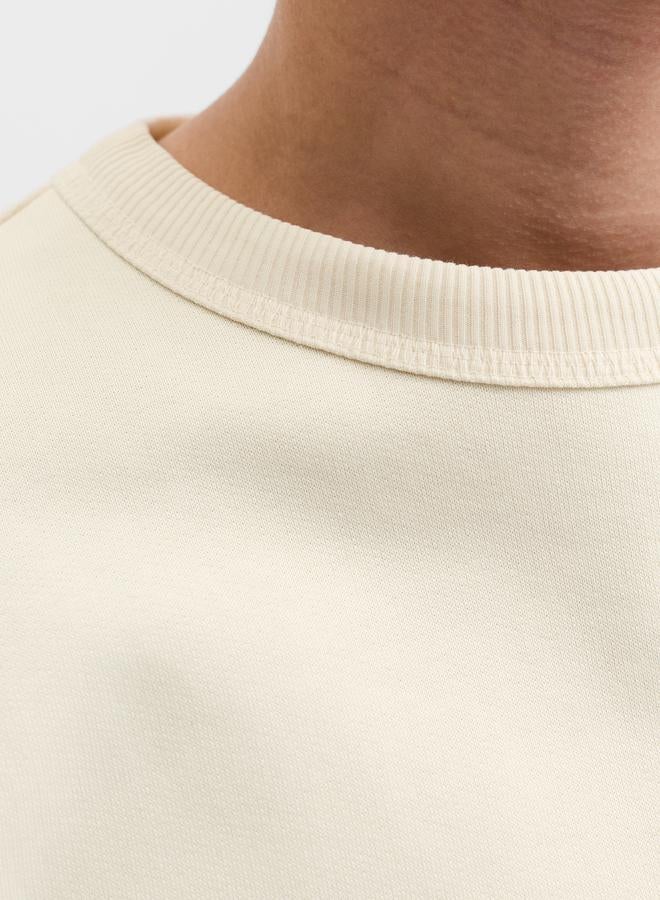 JACK & JONES Cream Pullover Sweatshirt with Long Sleeves - Image 3