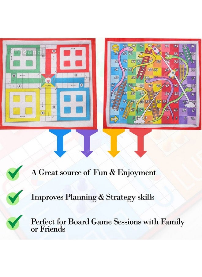 Kids Mandi Kids Mandi Ludo Board Game | Snake and Ladder Mat Game, 2 in 1 Fun Playing Foldable 15 inch Mat - 2 to 4 Players, Suitable for 5 Years and up - Multicolor  - Image 5