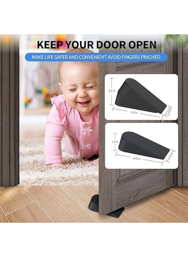 2 حزمة كبيرة الباب سدادات، إضافية كبيرة الباب المطاطي سدادات، لأسفل الباب، الباب المطاطي يتوقف، غير الخدش سدادات اسفين، غير انزلاق ومتانة، لجميع أسطح الأرضية - Image 2