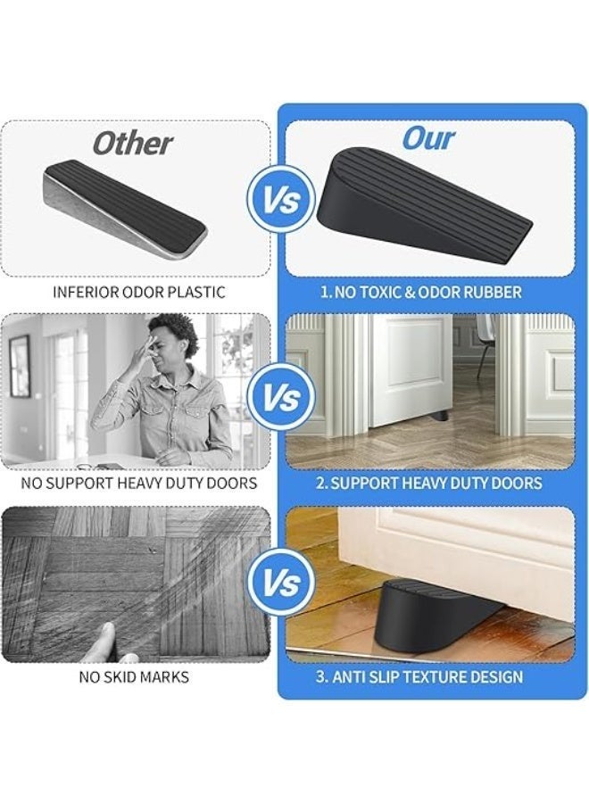 2 حزمة كبيرة الباب سدادات، إضافية كبيرة الباب المطاطي سدادات، لأسفل الباب، الباب المطاطي يتوقف، غير الخدش سدادات اسفين، غير انزلاق ومتانة، لجميع أسطح الأرضية - Image 3