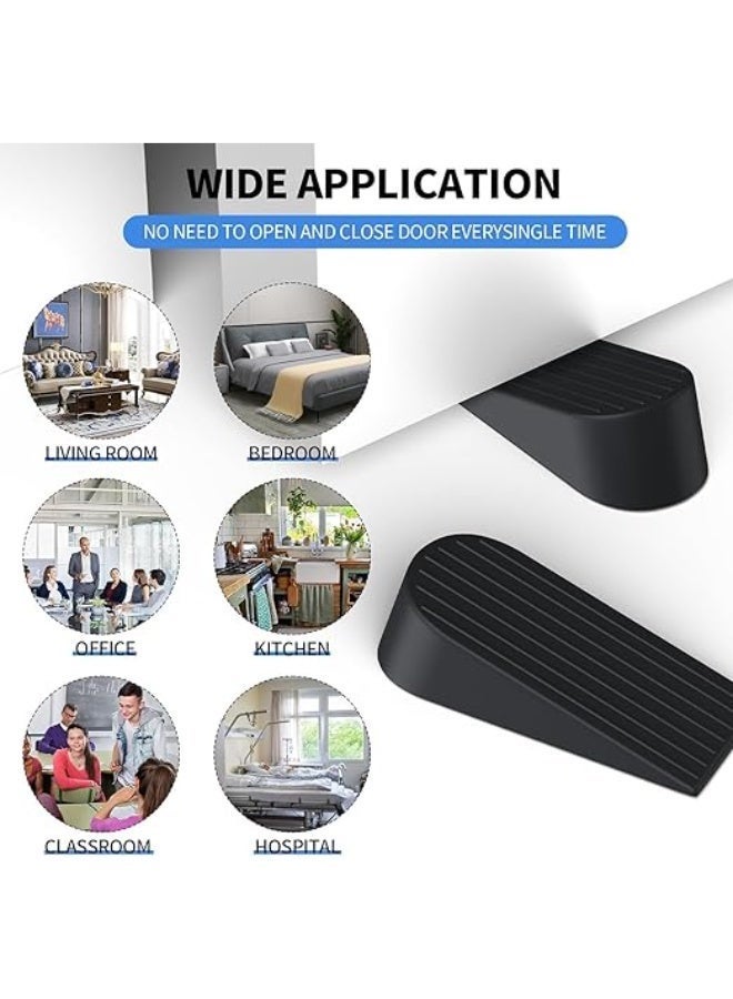 2 حزمة كبيرة الباب سدادات، إضافية كبيرة الباب المطاطي سدادات، لأسفل الباب، الباب المطاطي يتوقف، غير الخدش سدادات اسفين، غير انزلاق ومتانة، لجميع أسطح الأرضية - Image 5