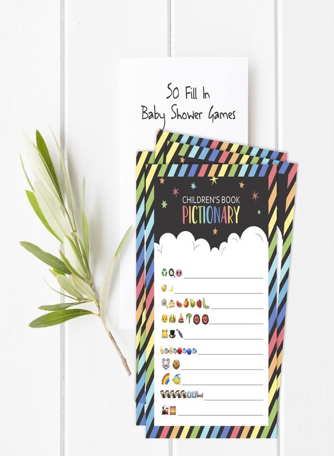 Inkdotpot مجموعة إنكدوتبوت من 50 قطعة، مجموعة لوازم حفلات استقبال المولود، كتب أطفال، لعبة بيكشنري، ألعاب حفلات استقبال المولود، أنشطة، زينة، لوازم حفلات بألوان قوس قزح - Image 2