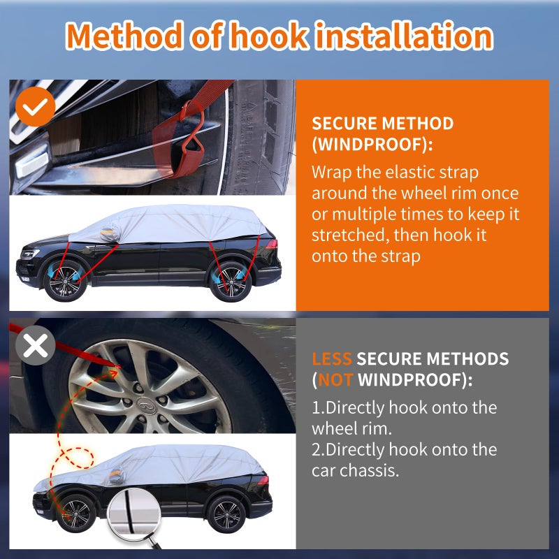 AltoCover Truck Car Cover Top for Crew Cab Pickup, Half Cover Sunproof Waterproof Windproof Protector for Extended Cab Trucks - Image 5