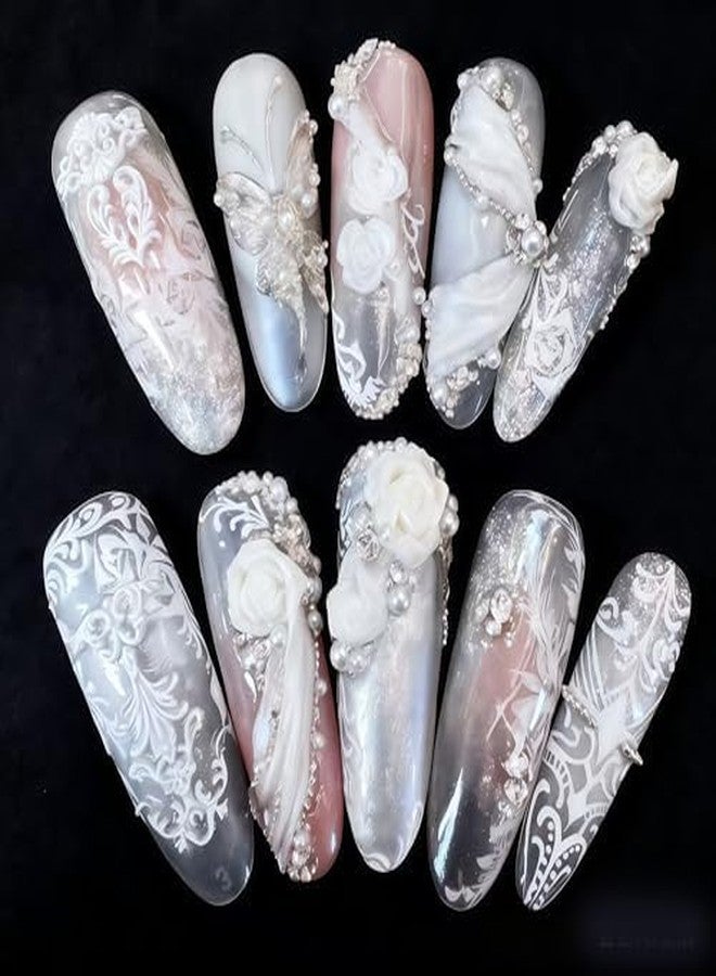 Buildcon Nail Accessories for Nail Art, Silicone Nail Molds with 3D Nail Art Gel, Nail Art Molds for Blossom Gel Designs, Elegant Palace Relief Style Nail Art Charms - Image 4