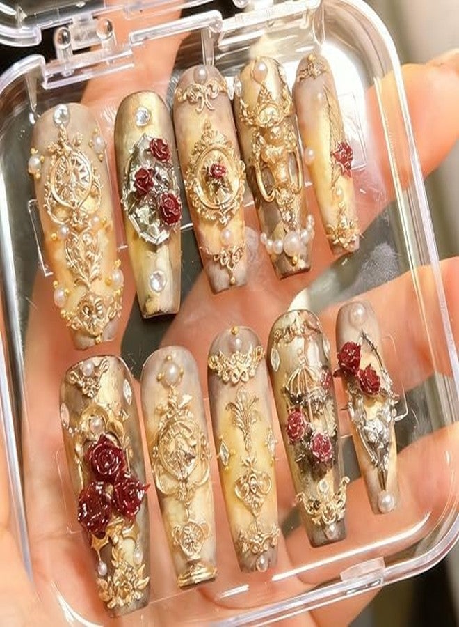 Buildcon Nail Accessories for Nail Art, Silicone Nail Molds with 3D Nail Art Gel, Nail Art Molds for Blossom Gel Designs, Elegant Palace Relief Style Nail Art Charms - Image 3