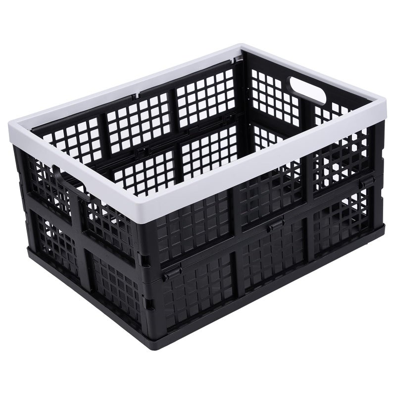 Aebeky 3-Pack Plastic Collapsible Storage Crates-30L,Foldable Plastic Crates for Storage (Black+Gray) - Image 2
