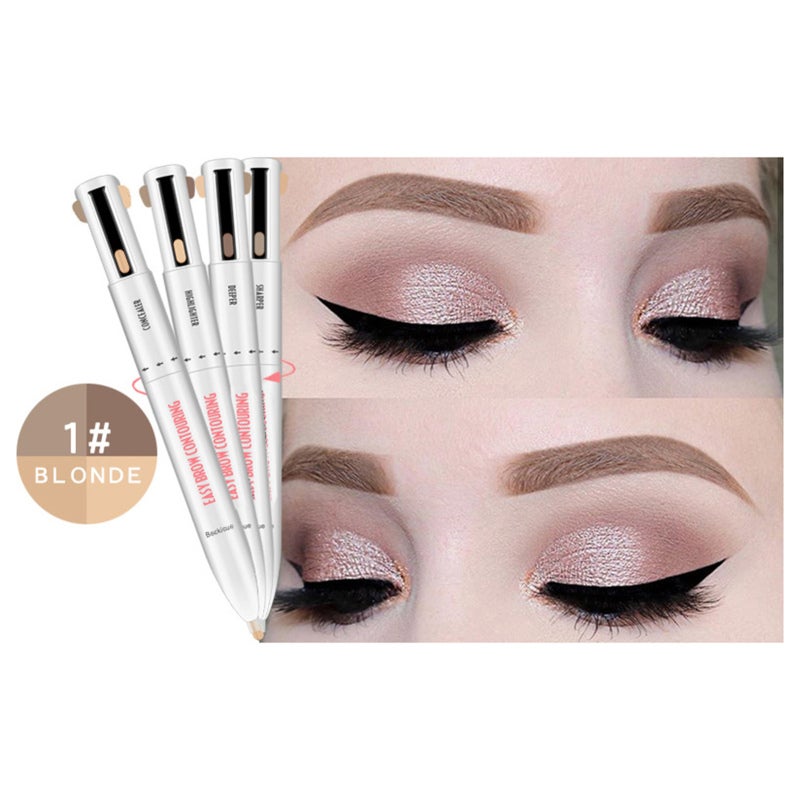 4-in-1 Eyebrow Contour Pen Waterproof Defining Highlighting Eye Brow Eyebrow Pencil Natural Brows Makeup Cosmetic Tool - Image 2