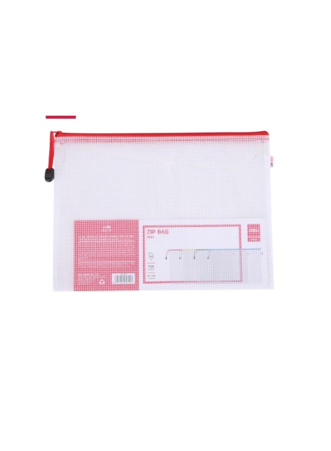 Deli A4 Zip Mesh Document Folder ,Transparent File Envelope with Zipper - Image 1